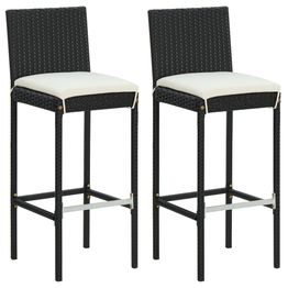 Puutarhan bistrosarja 3-osainen tyynyillä polyrottinki musta (95449)