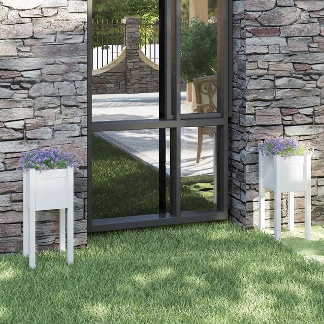 Puutarhan kukkalaatikko, 31x31x70cm, mänty, eri värejä/pakkauskokoja