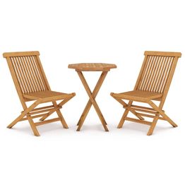 Puutarhan ruokailuryhmä 3-osainen täysi tiikki (87190)