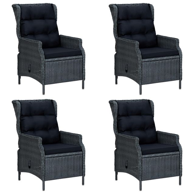 Puutarhan ruokailuryhmä 5-osainen tummanharmaa (67838)