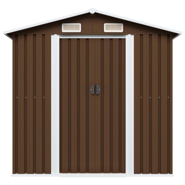 Puutarhan varastovaja ruskea 204x132x186 cm teräs (47029)