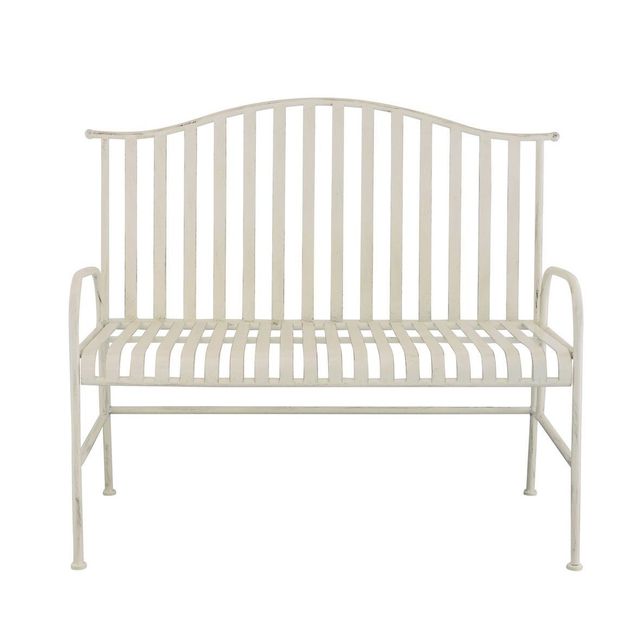 Puutarhapenkki Chic Garden Raidat 95x111x59 cm valkoinen