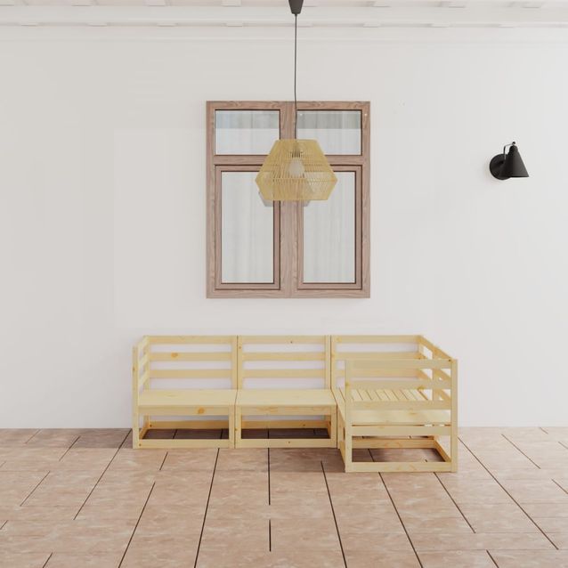 Puutarhasohvasarja, pehmusteilla tai ilman, mänty, 4-osainen, eri värejä