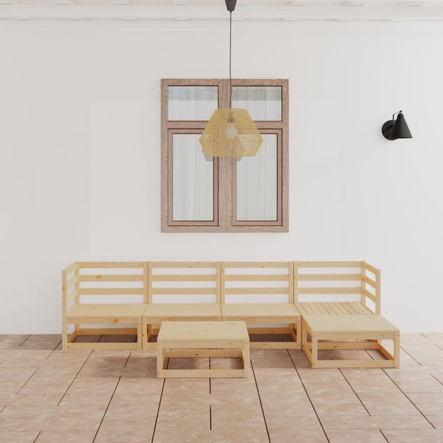 Puutarhasohvasarja, pehmusteilla tai ilman, mänty, 6-osainen, eri värejä