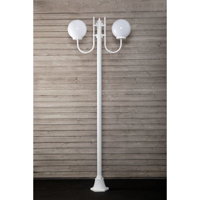 Pylväsvalaisin Noor Globo, 2350x810x250mm, 2-osainen, valkoinen