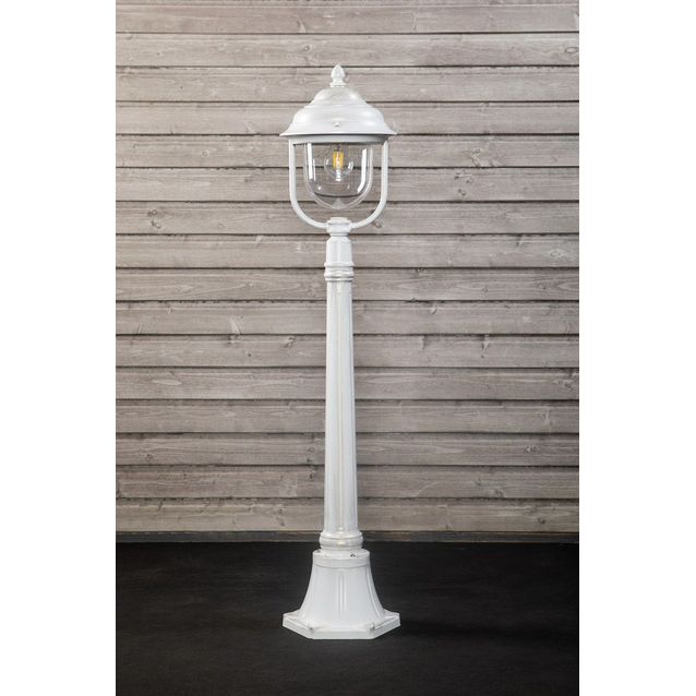 Pylväsvalaisin Noor Kello, Ø240x1140mm, valkoinen/kulta