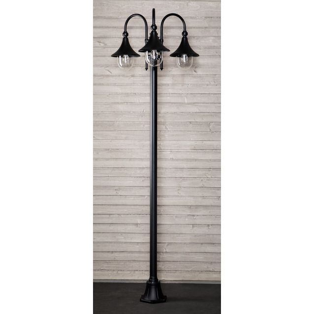 Pylväsvalaisin Noor Trumpetti, 2350x735mm, 3-osainen, musta