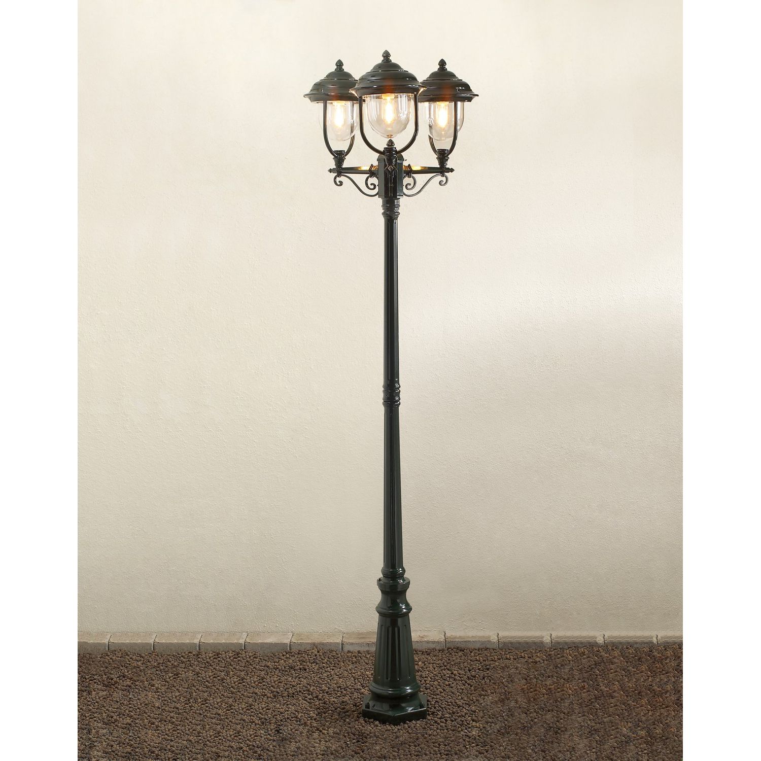 Pylväsvalaisin Konstsmide Parma 7227-600 600x600x2180 mm 3-haarainen vihreä