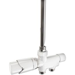 Pyyhekuivaimen venttiili Nordhem termostaatilla 430 mm C/C 40 mm G15 valkoinen