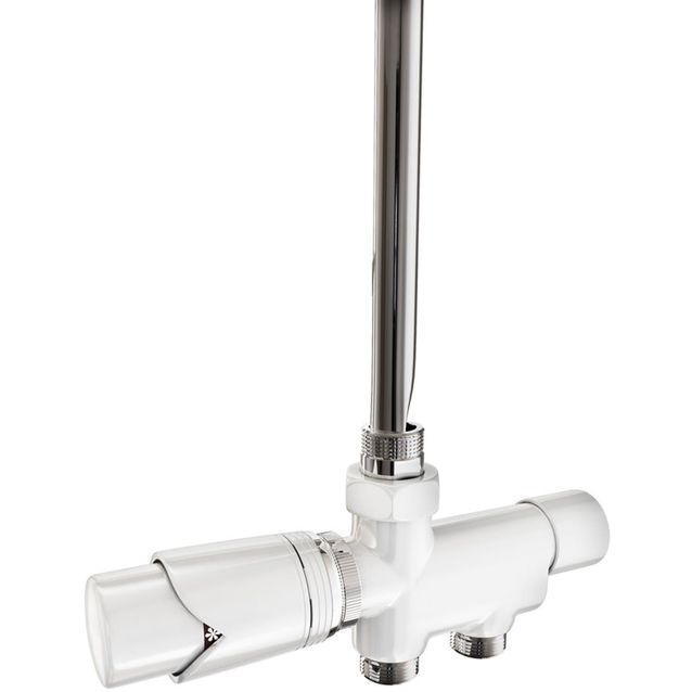 Pyyhekuivaimen venttiili Nordhem termostaatilla 430 mm C/C 40 mm G15 valkoinen