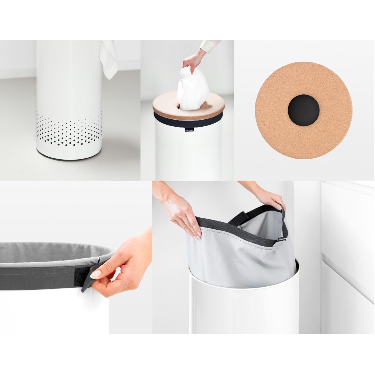 Brabantian 60 litran pyykkikorin käyttö ja tyhjennys on helppoa