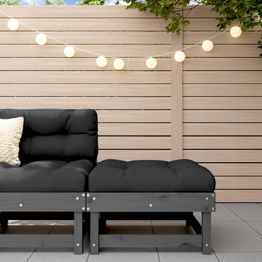 Rahi ulkokäyttöön tyynyllä harmaa, mänty