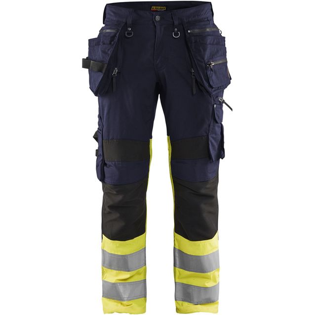 Riipputaskuhousut Blåkläder X1900 Highvis 1994, mariininsininen/huomio keltainen