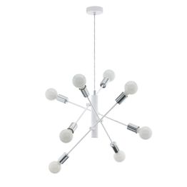 Riippuvalaisin Eglo Gradoli 8x60W Ø710x1100 mm E27 IP20 kromi/valkoinen