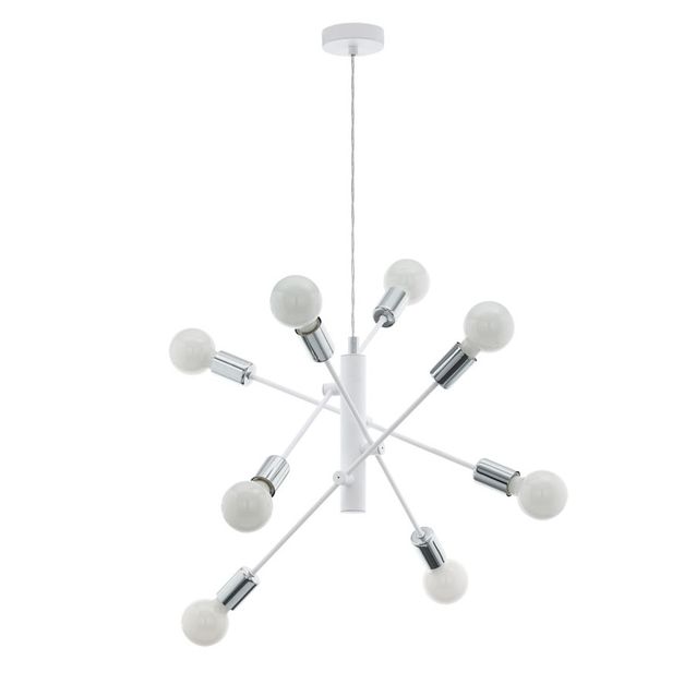 Riippuvalaisin Eglo Gradoli 8x60W Ø710x1100 mm E27 IP20 kromi/valkoinen