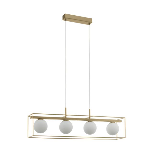 Riippuvalaisin Eglo Vallaspra 4x40W 910x1100x165 mm E14 IP20 samppanja/valkoinen