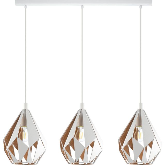 Riippuvalaisin Eglo Vintage Carlton 1 3-osainen valkoinen/kulta