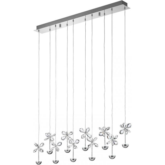 LED-riippuvalaisin Pianopoli 87 cm kromi kristalli