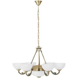 Riippuvalaisin Savoy Ø 740x1100 mm 6+1-osainen pronssi/valkoinen