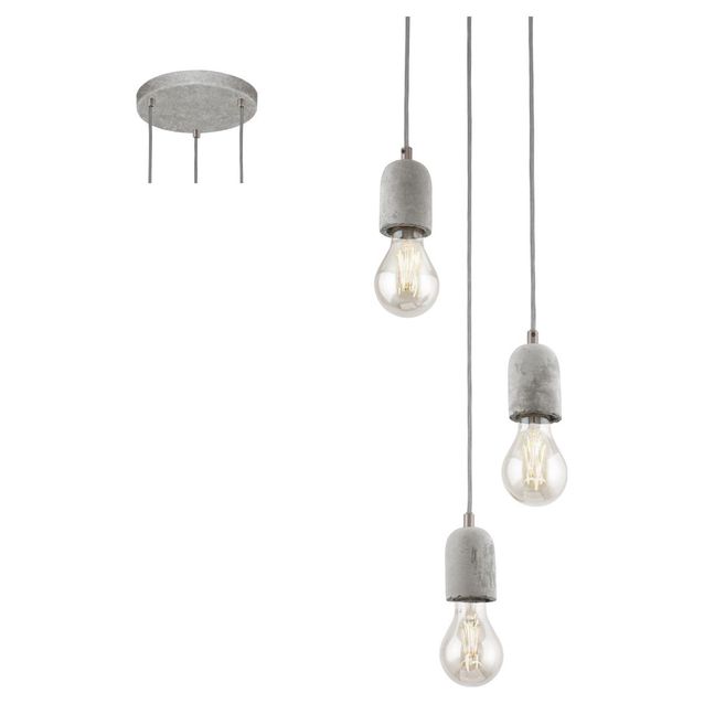 Riippuvalaisin Eglo Silvares Ø250mm 3-osainen harmaa 95523