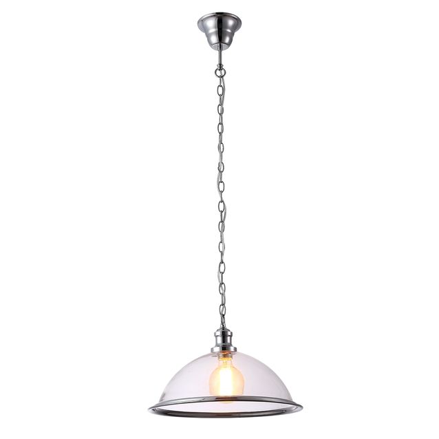 Riippuvalaisin FocusLight Rosendal 60 W IP20 1600 mm Ø 400 mm metalli/lasi mattakromi