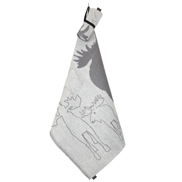 Rullapyyhe Jokipiin Pellava Kaiku 80x145 cm valkoinen/tummanharmaa