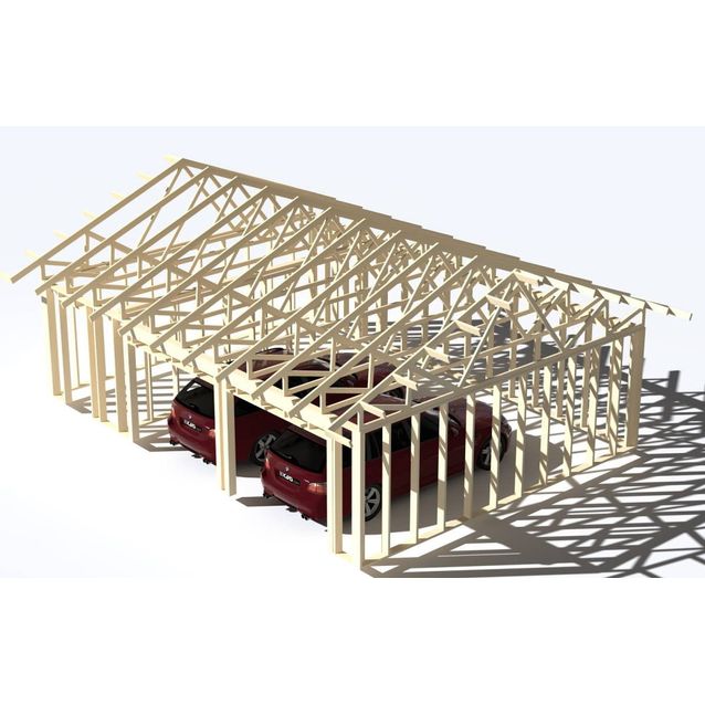 Havainnekuva kahden auton tallin runkopaketista