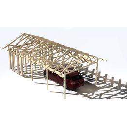 Runkopaketti yhden auton avoimelle katokselle eristettävällä varastolla 11 m²