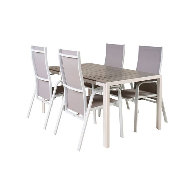 Ruokailuryhmä Dusternbrook, 4 nojatuolia, luonnonväri (09678)