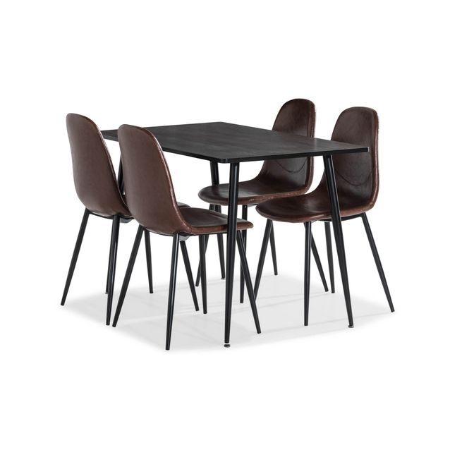 Ruokailuryhmä Indian Oak, 4 tuolia, ruskea (07508)