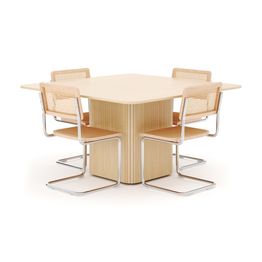 Ruokailuryhmä Kopparbo, 140cm, 4 tuolia, valkoinen (01715)