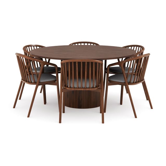 Ruokailuryhmä Kopparbo, 150cm, 6 Noira ruokatuolia, ruskea (00720)