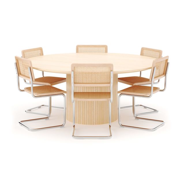 Ruokailuryhmä Kopparbo, 180cm, 6 Build tuolia, valkoinen (01744)