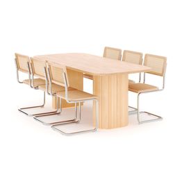 Ruokailuryhmä Kopparbo, 200cm, 6 Build-tuolia, ruskea (01710)