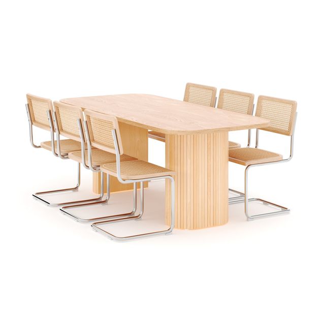 Ruokailuryhmä Kopparbo, 200cm, 6 Build-tuolia, ruskea (01710)