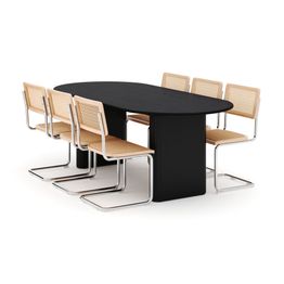 Ruokailuryhmä Noira, 220cm, 6 Build tuolia, eri värivaihtoehtoja (RR220)