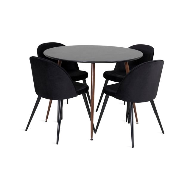 Ruokailuryhmä Pinilla, 4 Luisa tuolia, ruskea/musta (50563)