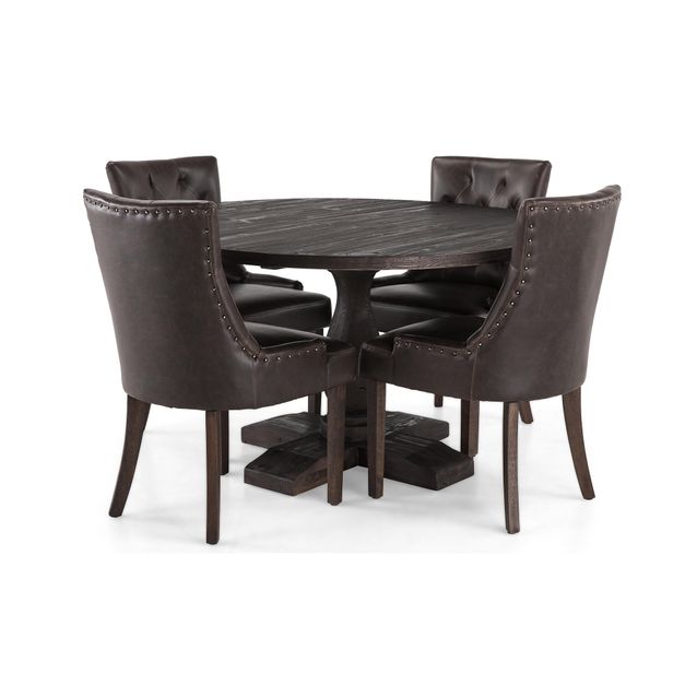 Ruokailuryhmä Suzon, Ø130cm 4 tuolia, eri tuoli-/värivaihtoehtoja (R1304)