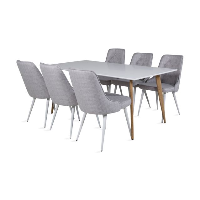 Ruokailuryhmä Tommy, 180cm, 6 tuolia, eri tuoli-/värivaihtoehtoja (80RR6)