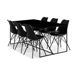 Ruokailuryhmä Treni, 6 Scale tuolia, musta (94512)