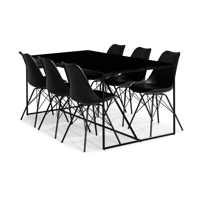 Ruokailuryhmä Treni, 6 Scale tuolia, musta (94512)