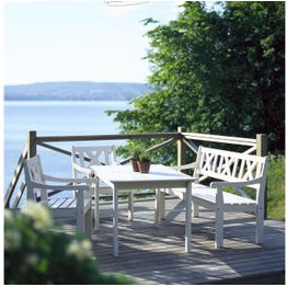 Ruokailuryhmä Carlisle 80x135cm 2 tuolia sohva valkoinen