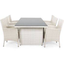 Ruokailuryhmä Majestic/Thor 210 cm pöytä + 6 tuolia valkoinen/valkoinen