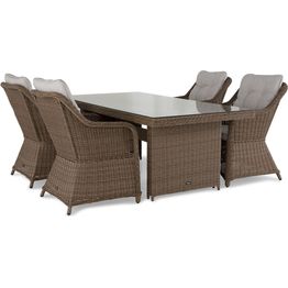 Ruokailuryhmä Marcus 200 cm pöytä + 4 nojatuolia ruskea