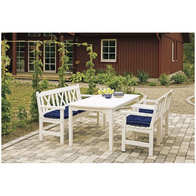 Ruokailuryhmä Ljungby, 85x150cm, 2 tuolia, sohva, valkoinen