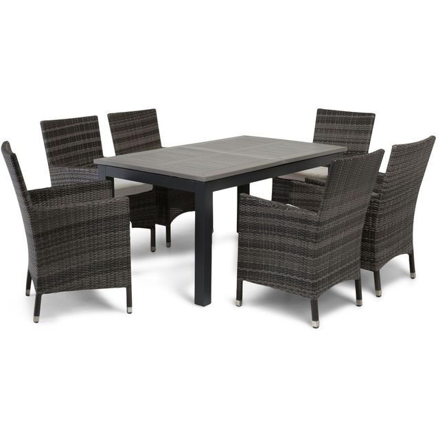 Ruokailuryhmä Raseborg 6 Somero tuolilla harmaa 152-210 cm