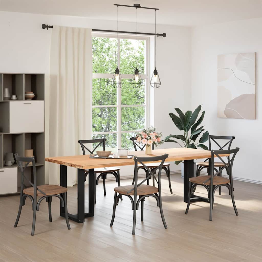 ruokapöydän jalat T-muotoiset 2 kpl musta 50x35x(72-73)cm teräs (13048)