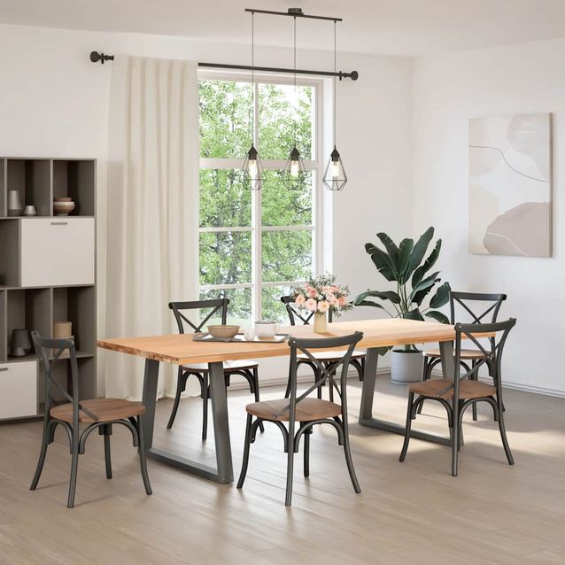 Ruokapöydän jalat V-muoto 2 kpl Antrasiitti 100x(72-73,3) cm (12582)