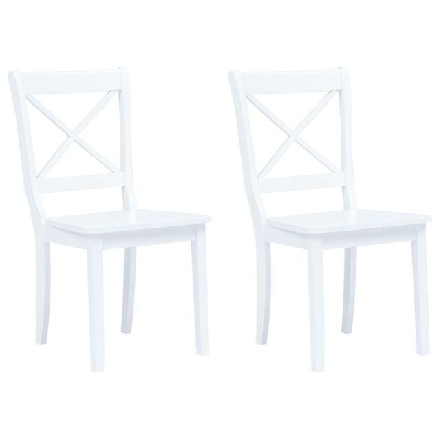 Ruokapöydän tuolit 1 2 kpl kumipuu valkoinen