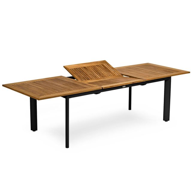 Ruokapöytä Nydala 90X200/280cm jatkettava musta/teak